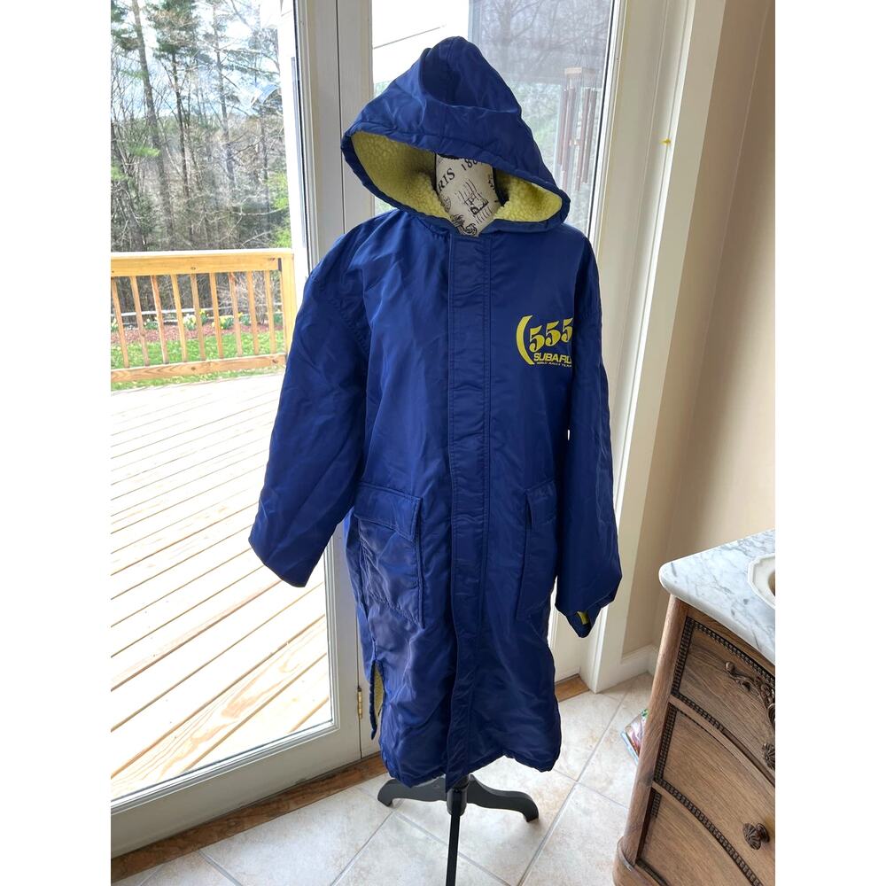Vintage Blue Subaru World Rally Team 55 WRC STI Novelty Hoodie Jacket One Size